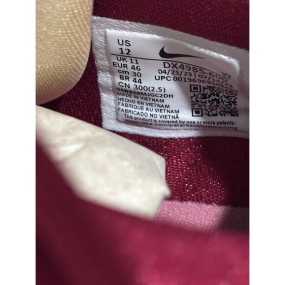 Nike Zoom Freak 5 Red Maroon DX4985-600 Men\'s Size 12 New Giannis Signature